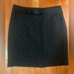 Loft black polka dot mini skirt